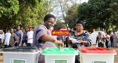 (PHOTO: Voter at polling centre)