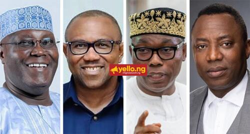 Atiku, Obi, Adebayo, and Sowore